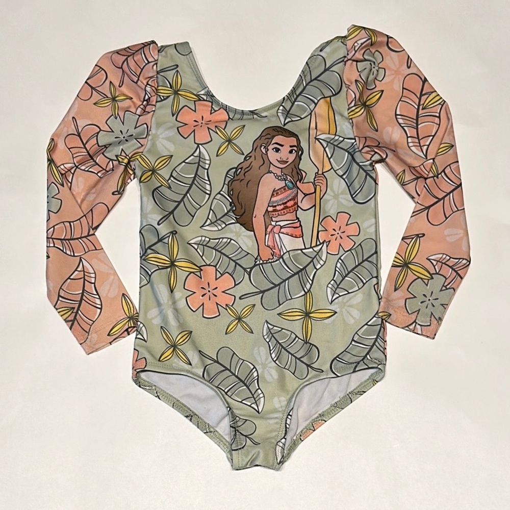 Disney Moana 3T Long Sleeve Swimsuit - EUC
